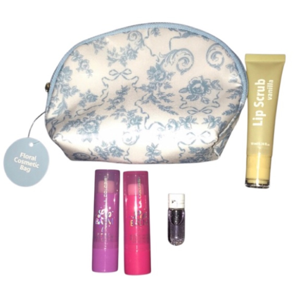 Floral Cosmetic Bag Beauty Bundle - 5 Pieces